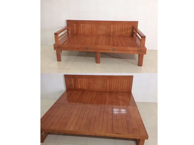Các mẫu ghế sofa gỗ kéo ra thành giường đẹp sáng tạo