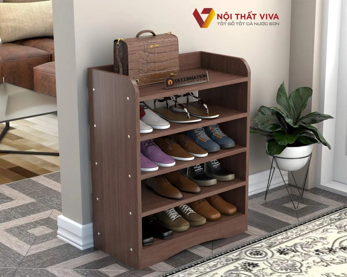 Kệ để giày dép gỗ đẹp, bền, chắc chắn, giao hàng nhanh tại Nội thất Viva.