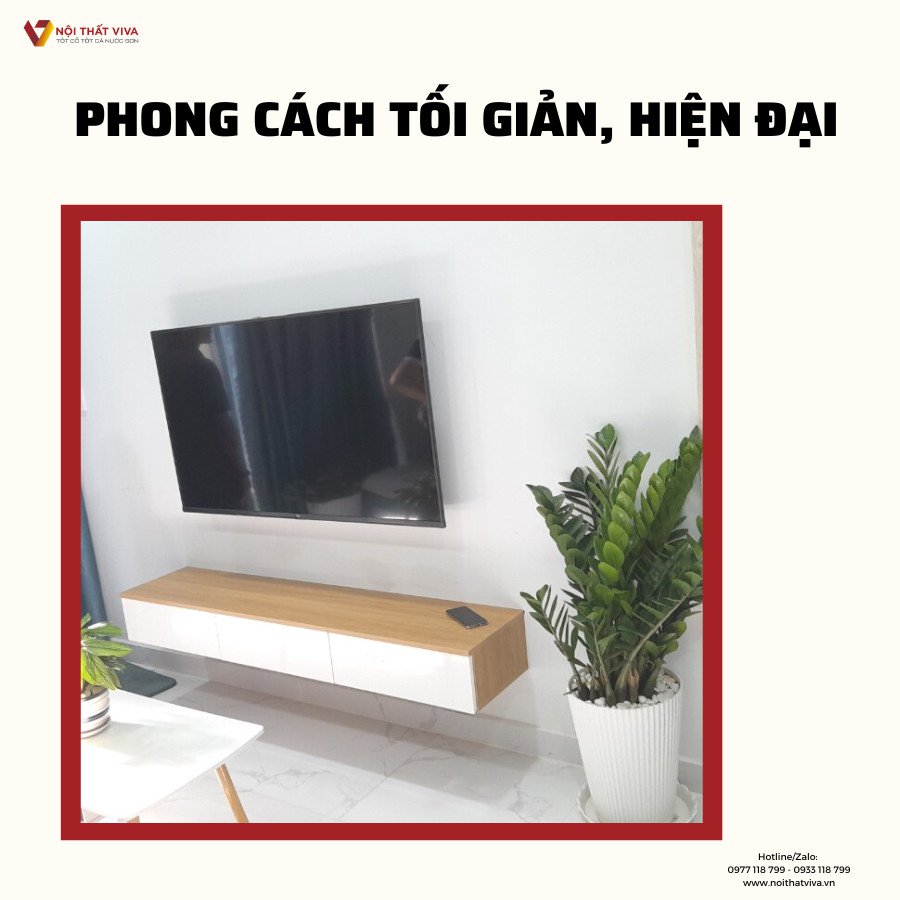 Kệ trang trí tivi phòng khách – Sản phẩm không thể thiếu với các gia đình hiện đại
