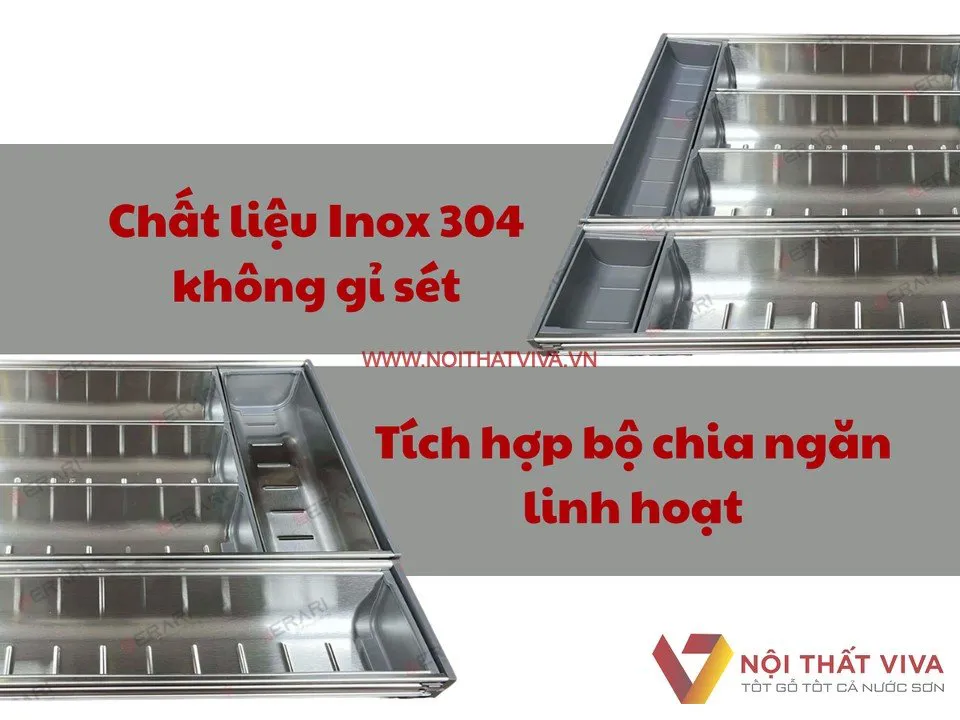 Khay Chia Thìa Dĩa Chất Liệu Inox 304 Mở Rộng