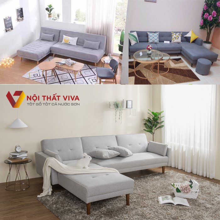 Mẫu Sofa giường góc giá rẻ nhiều kích cỡ và kiểu dáng tại Nội thất Viva.