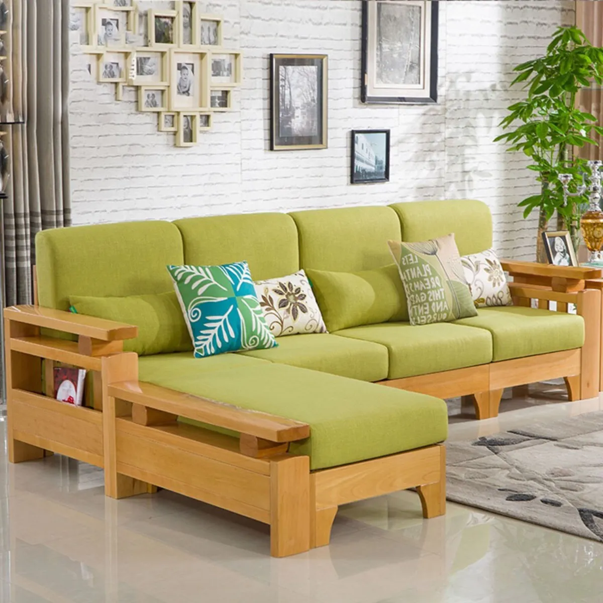 Mẫu Sofa Gỗ Sồi Hiện Đại Bọc Nỉ Cao Cấp Đẹp Giá Rẻ