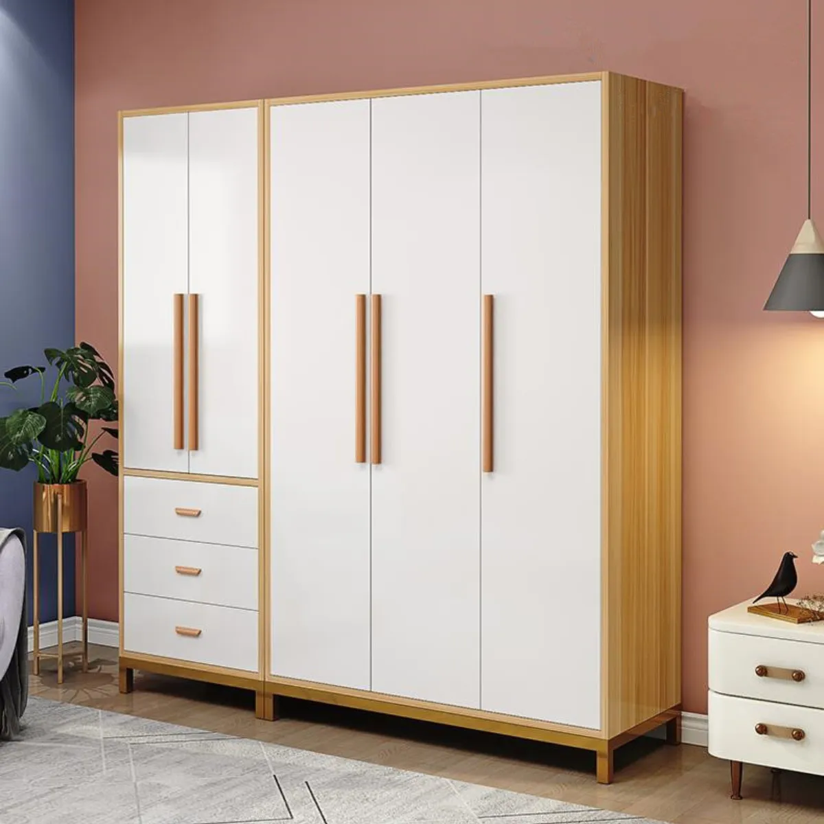 Mẫu Tủ Quần Áo Hiện Đại Gỗ Mdf Melamine Chân Cao Đẹp Giá Rẻ