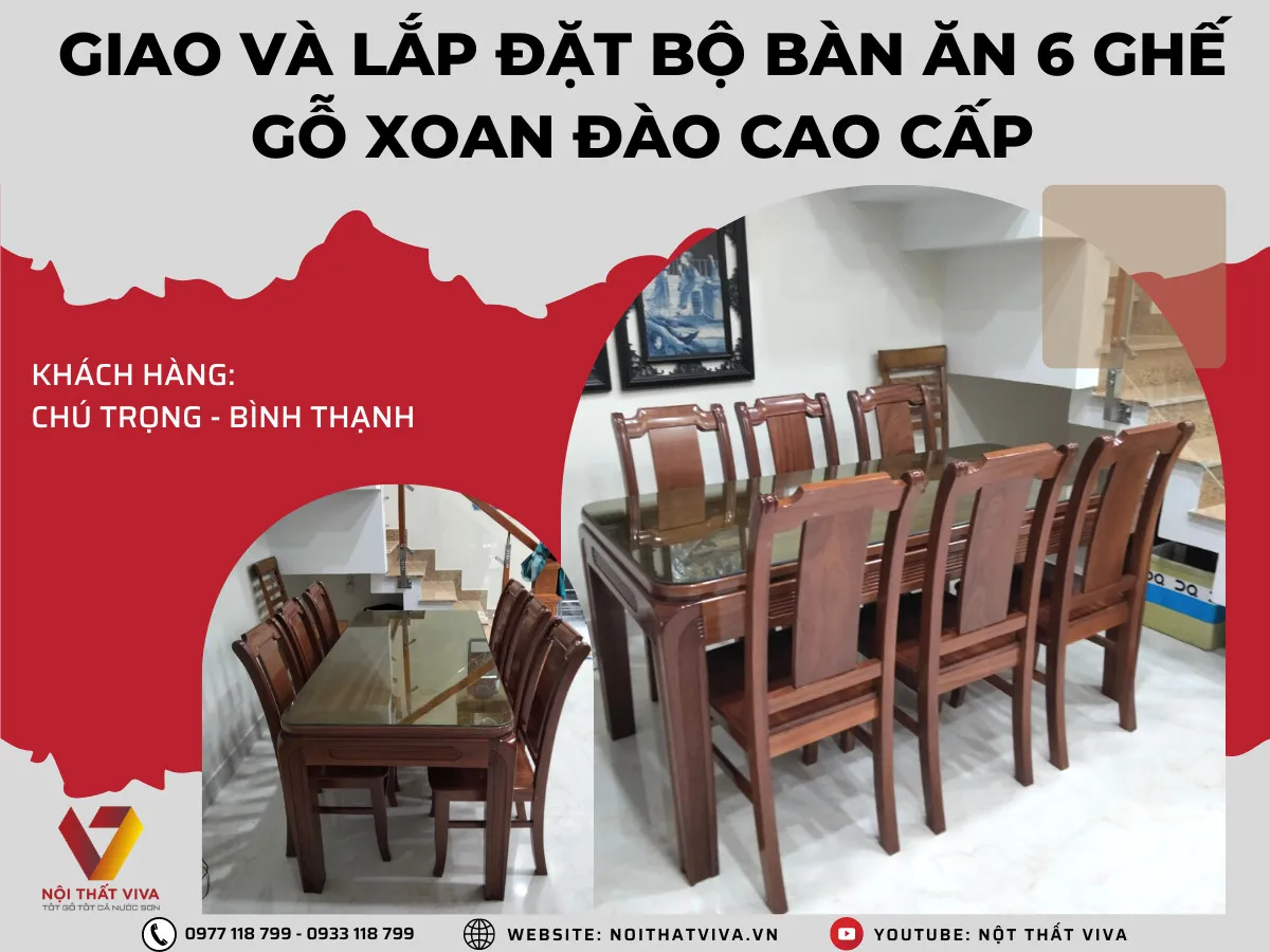 Những bộ bàn ăn gỗ xoan chất lượng, bền đẹp đáng mua nhất hiện nay