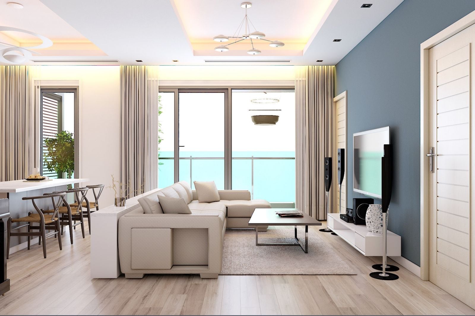 Nội thất ph&ograve;ng kh&aacute;ch chung cư
