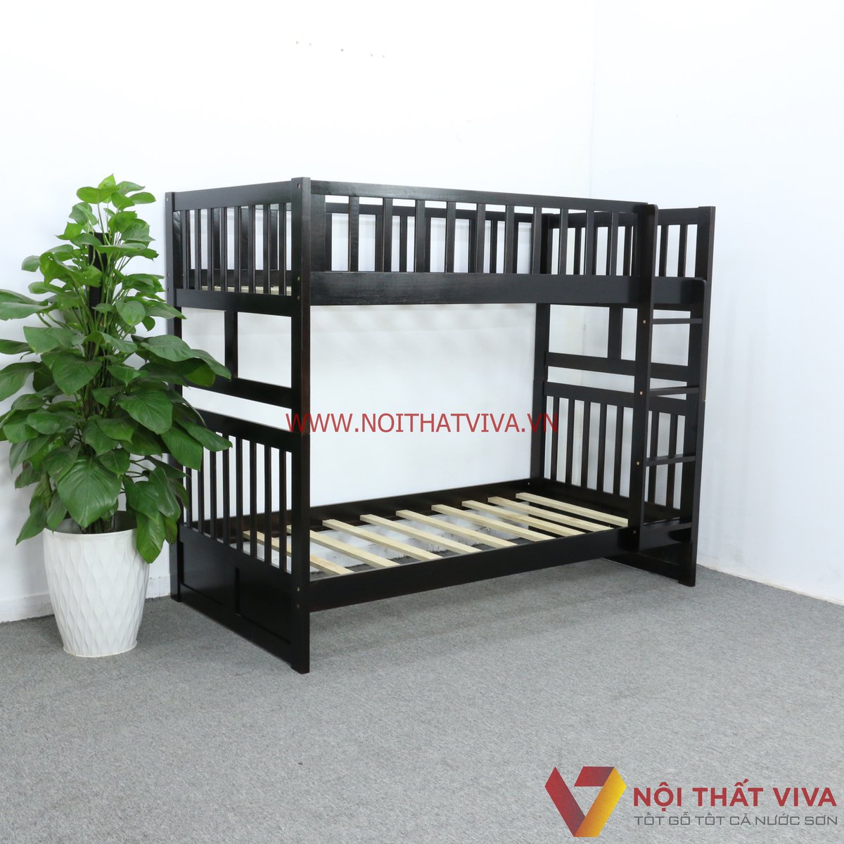 Mẫu giường tầng trẻ em gỗ tự nhiên đơn giản, dễ sử dụng, phù hợp nhiều không gian.