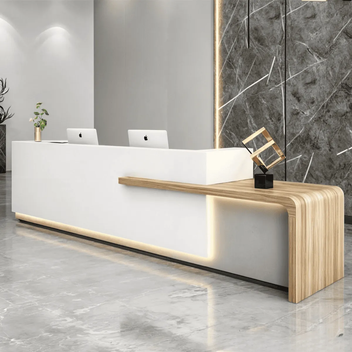Quầy Lễ Tân Khách Sạn Gỗ Công Nghiệp Sang Trọng Cao Cấp