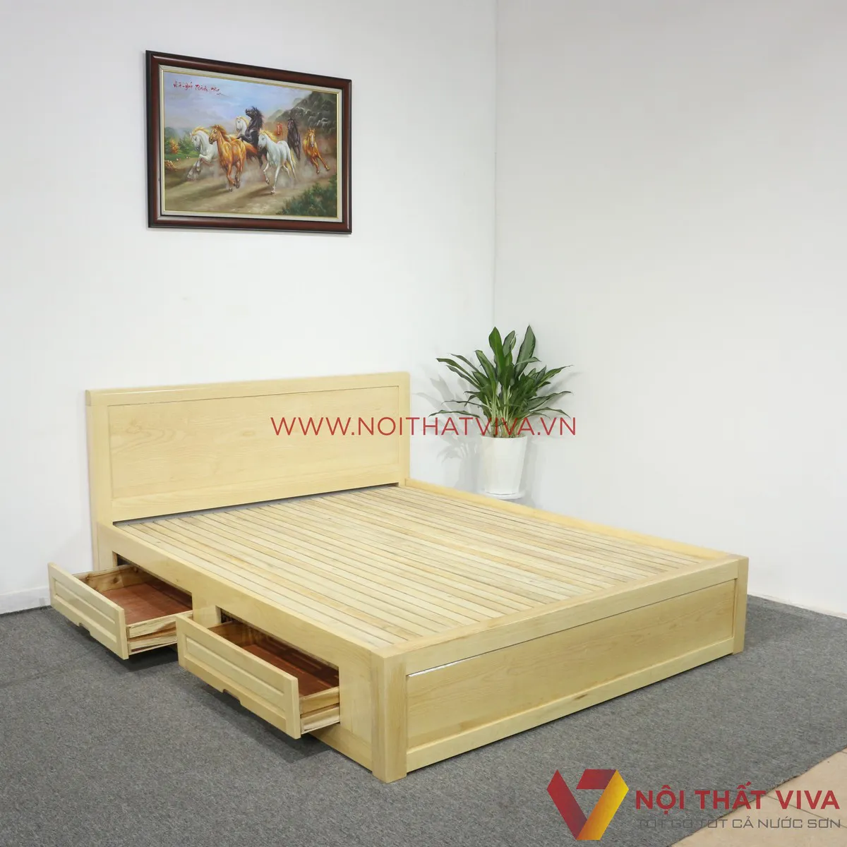 Review chi tiết các mẫu giường ngủ gỗ sồi có ngăn kéo đang thịnh hành