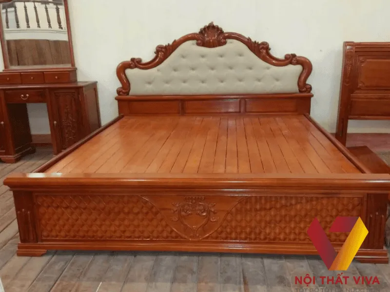 Review chi tiết giá giường ngủ gỗ hương đỏ cao cấp