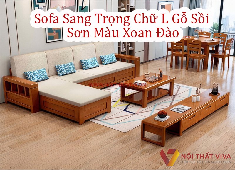 Mẫu sofa gỗ chữ L đẹp tại Hồ Chí Minh giá rẻ, hỗ trợ lắp đặt.