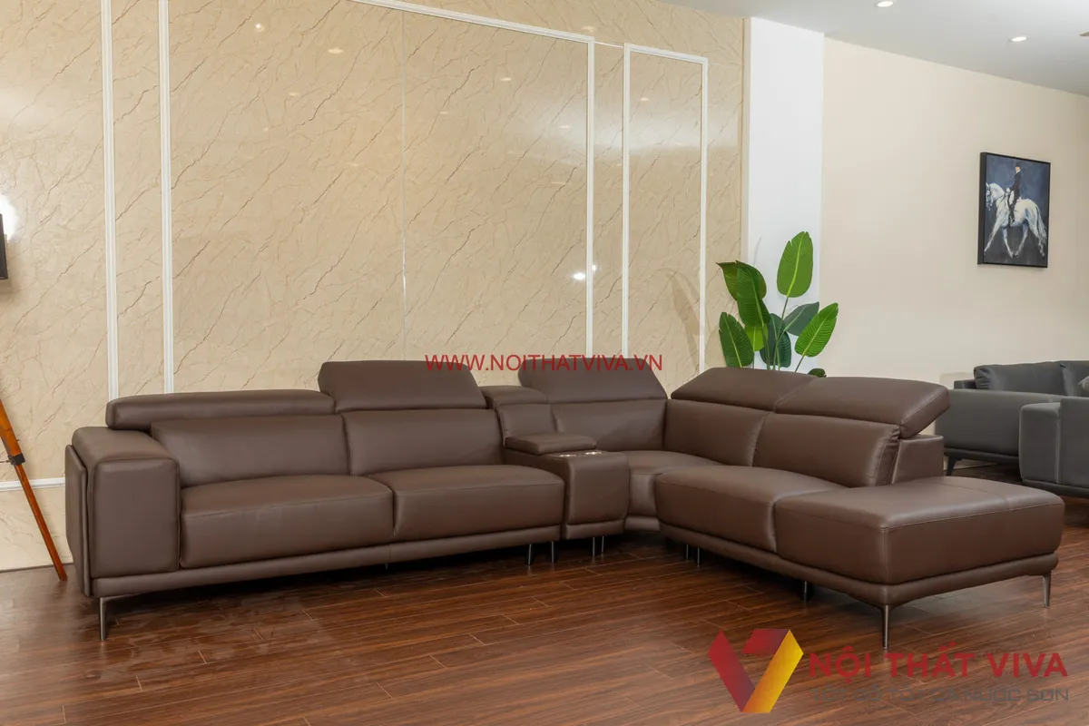 Sofa Da Chữ L Da Bò Thông Minh Hiện Đại Sang Trọng Giá Hấp Dẫn