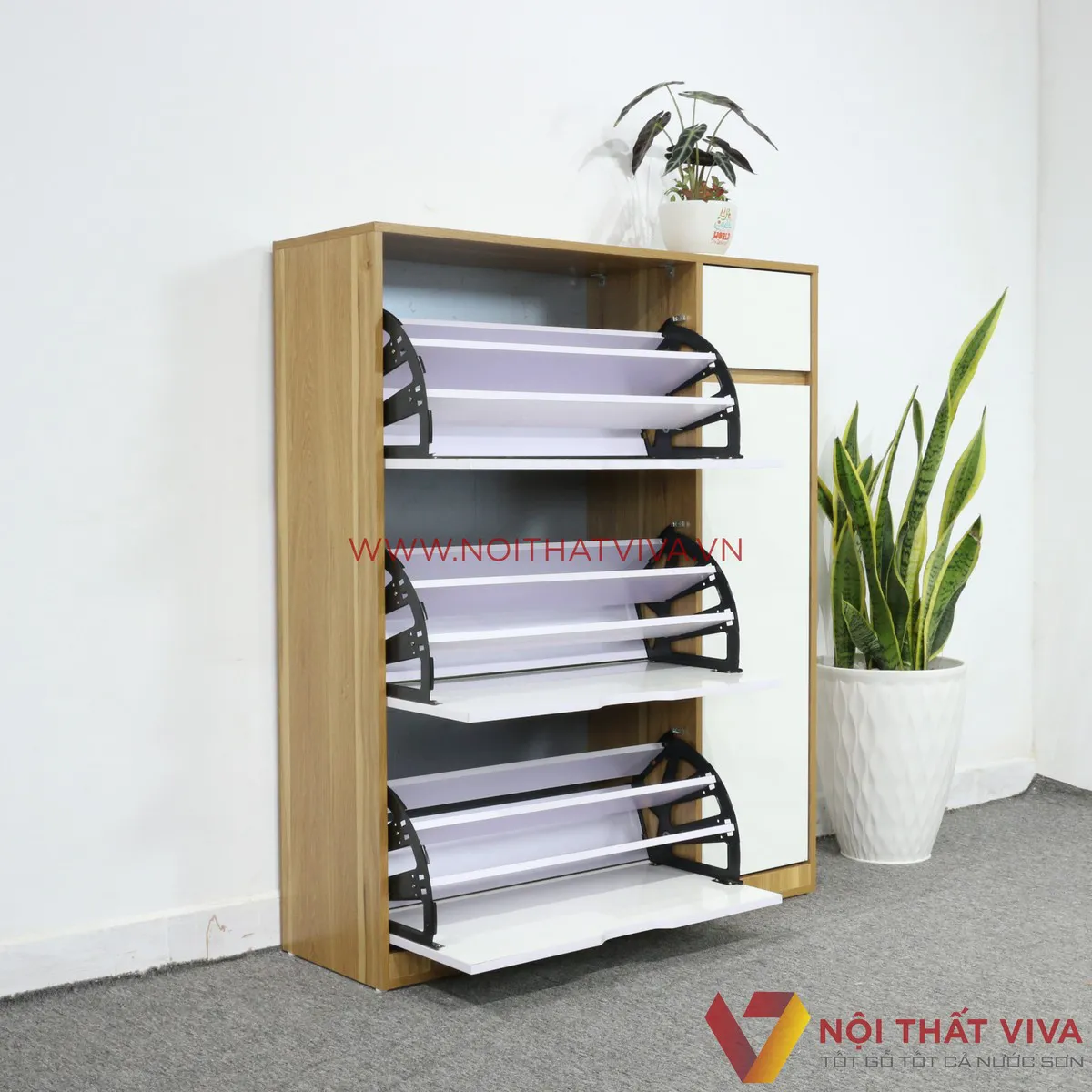 Tạo điểm nhấn ấn tượng với những mẫu kệ tủ trang trí phòng khách độc đáo