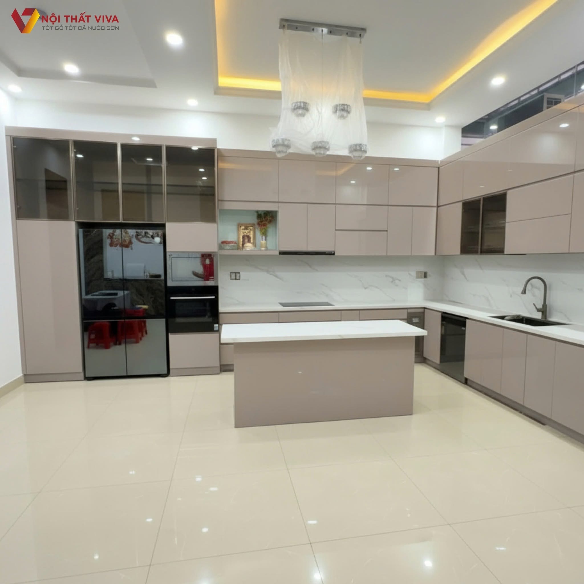 Thiết kế tủ bếp Acrylic