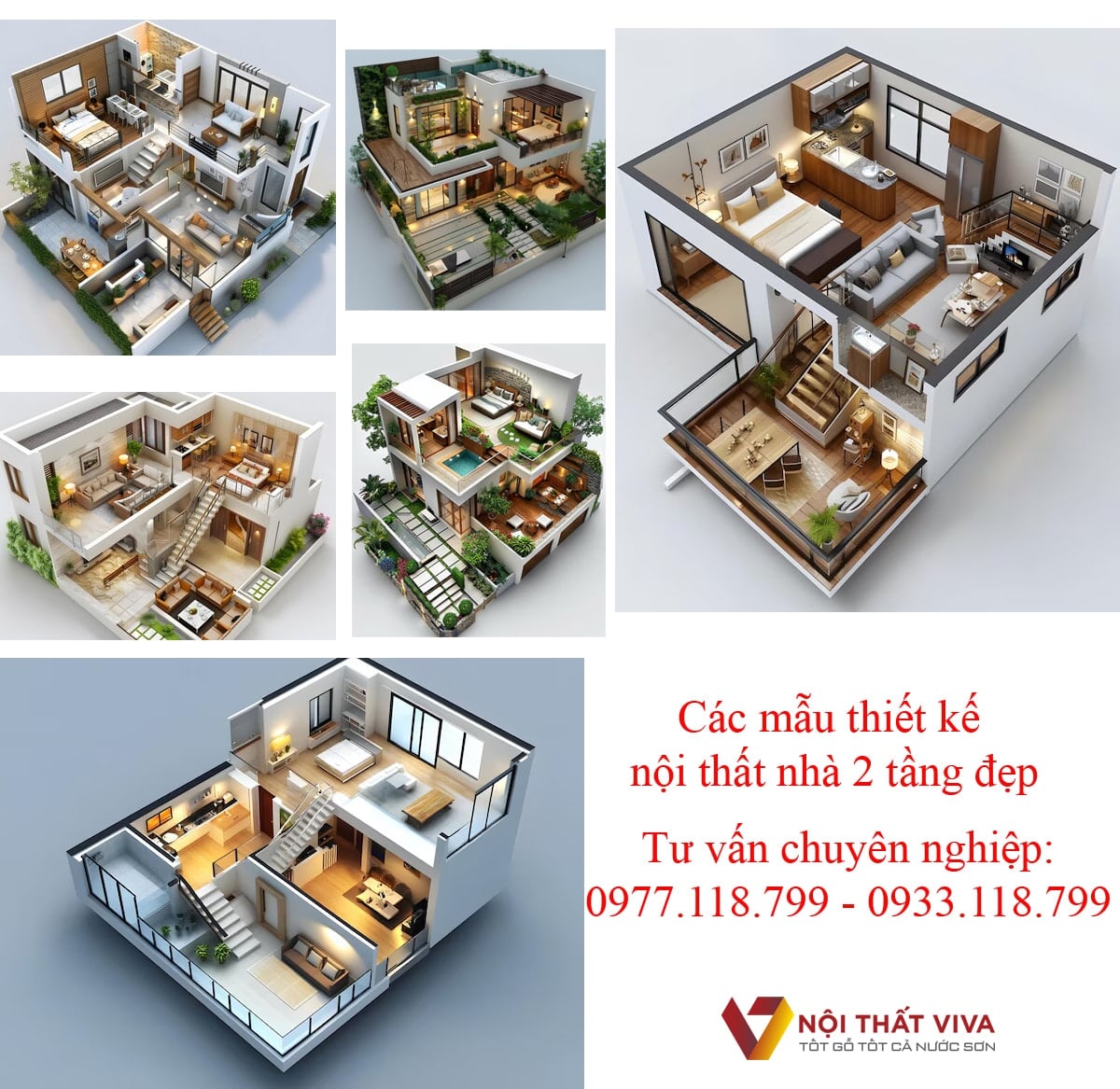 C&aacute;c mẫu thiết kế nội thất nh&agrave; 2 tầng đẹp tại Nội thất Viva.