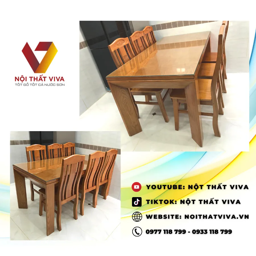 Top 5 bộ bàn ăn đẹp HCM cho gia đình 6-8 người 
