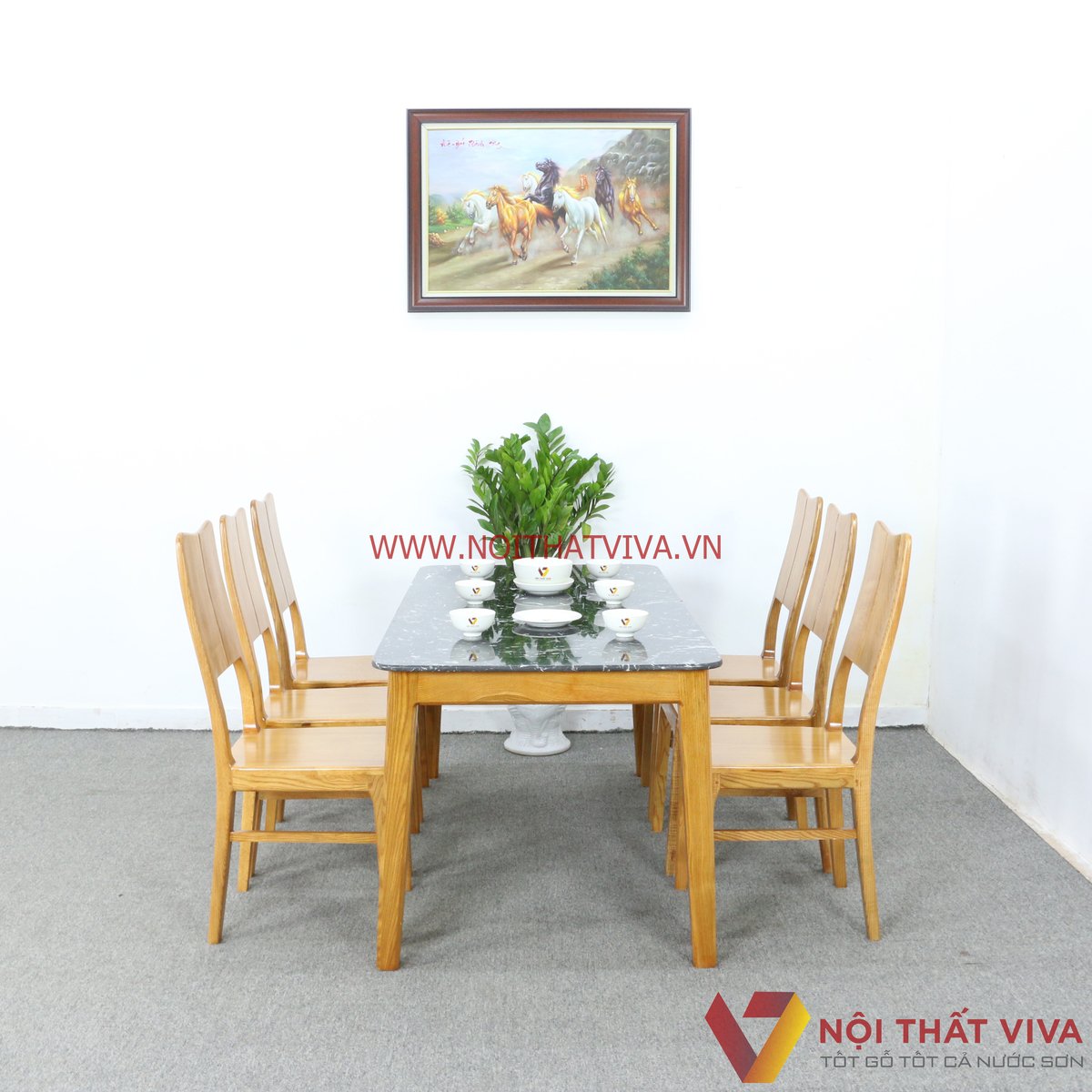 Top những bộ bàn ăn gỗ sồi tự nhiên bán chạy nhất tại Nội thất Viva