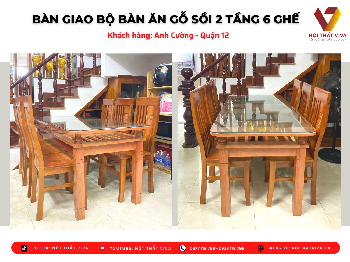 Top những mẫu Bàn ăn 6 ghế gỗ sồi Nga Hiện đại – Sang trọng cho không gian bếp 