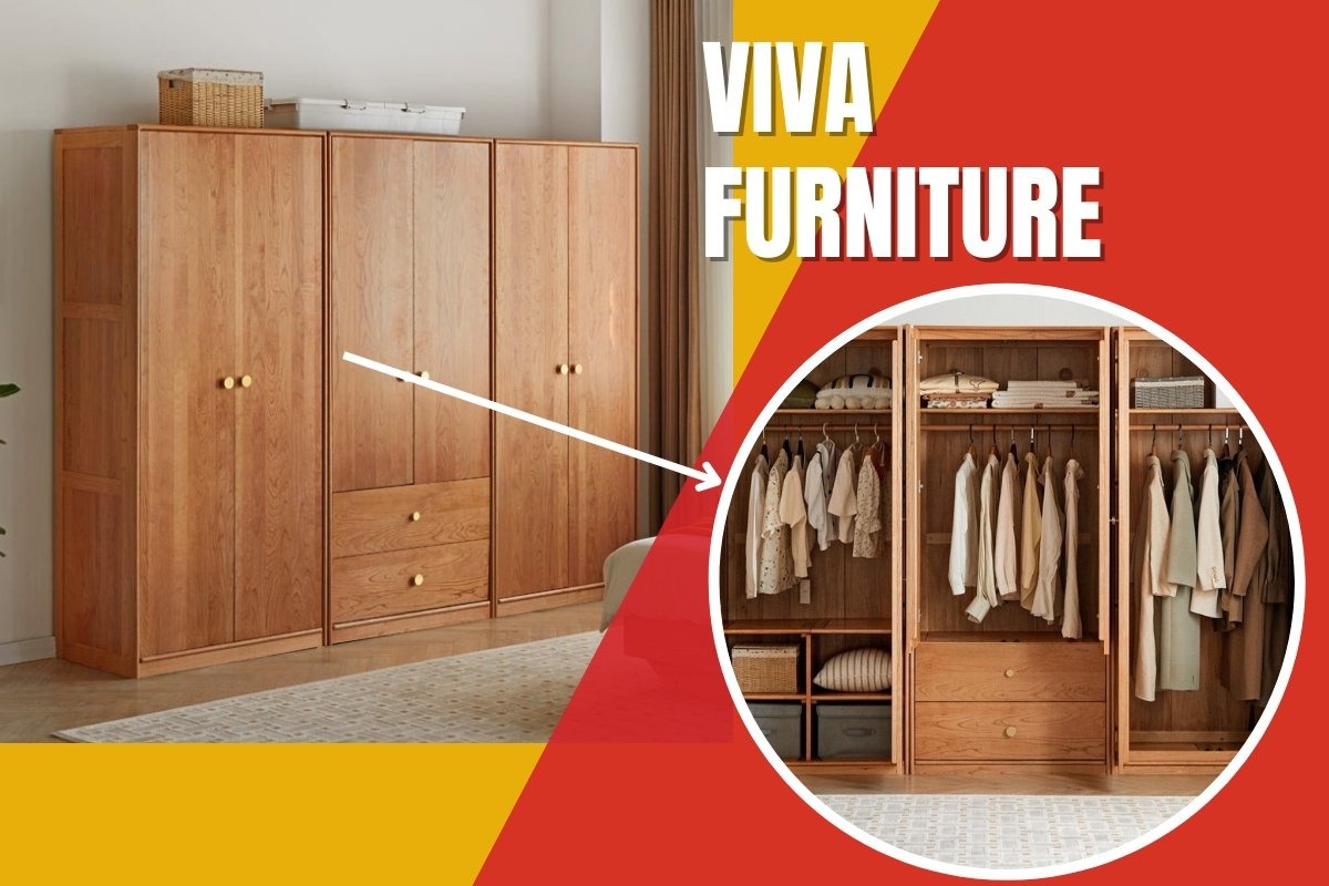 Tủ Áo Gỗ Tự Nhiên Kích Thước Lớn Màu Nâu Cao Cấp Hiện Đại