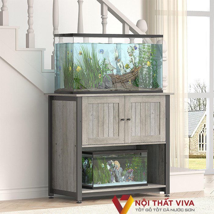 Tủ bể cá, tủ hồ cá thủy sinh trong nhà không chỉ giúp trang trí mà còn tăng tài vận trong nhà.