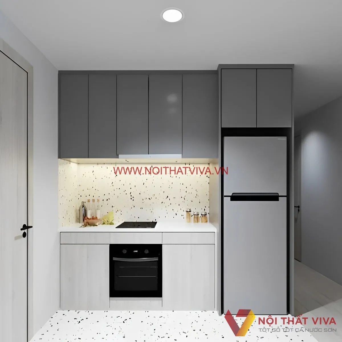 5 mẫu tủ bếp gỗ sồi nga giá rẻ cho phòng bếp nhỏ, hẹp