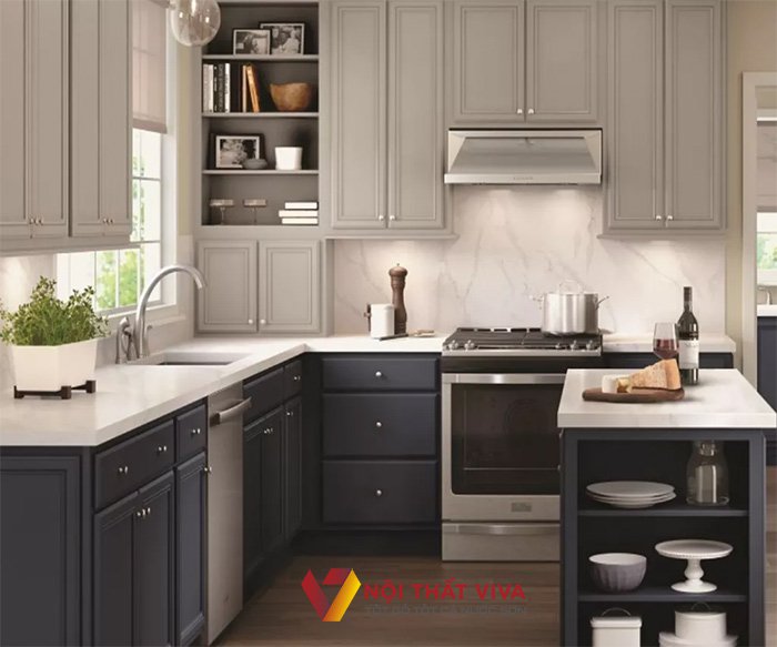 Tủ bếp hiện đại đẹp giá rẻ tại Nội thất Viva hỗ trợ phí vận chuyển và lắp đặt toàn quốc.