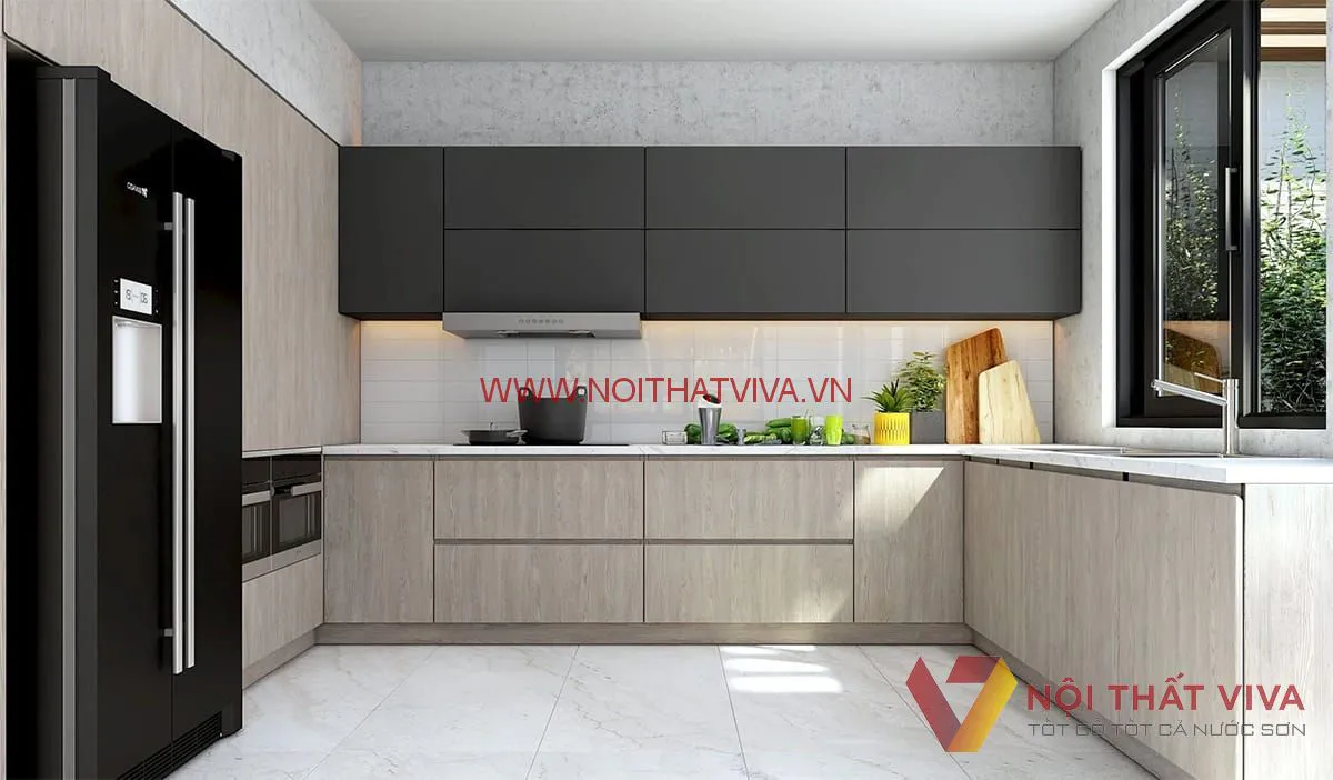 ​​​​​​​Nhiều mẫu tủ bếp nhựa đẹp, giao hàng nhanh tại Nội thất Viva.
