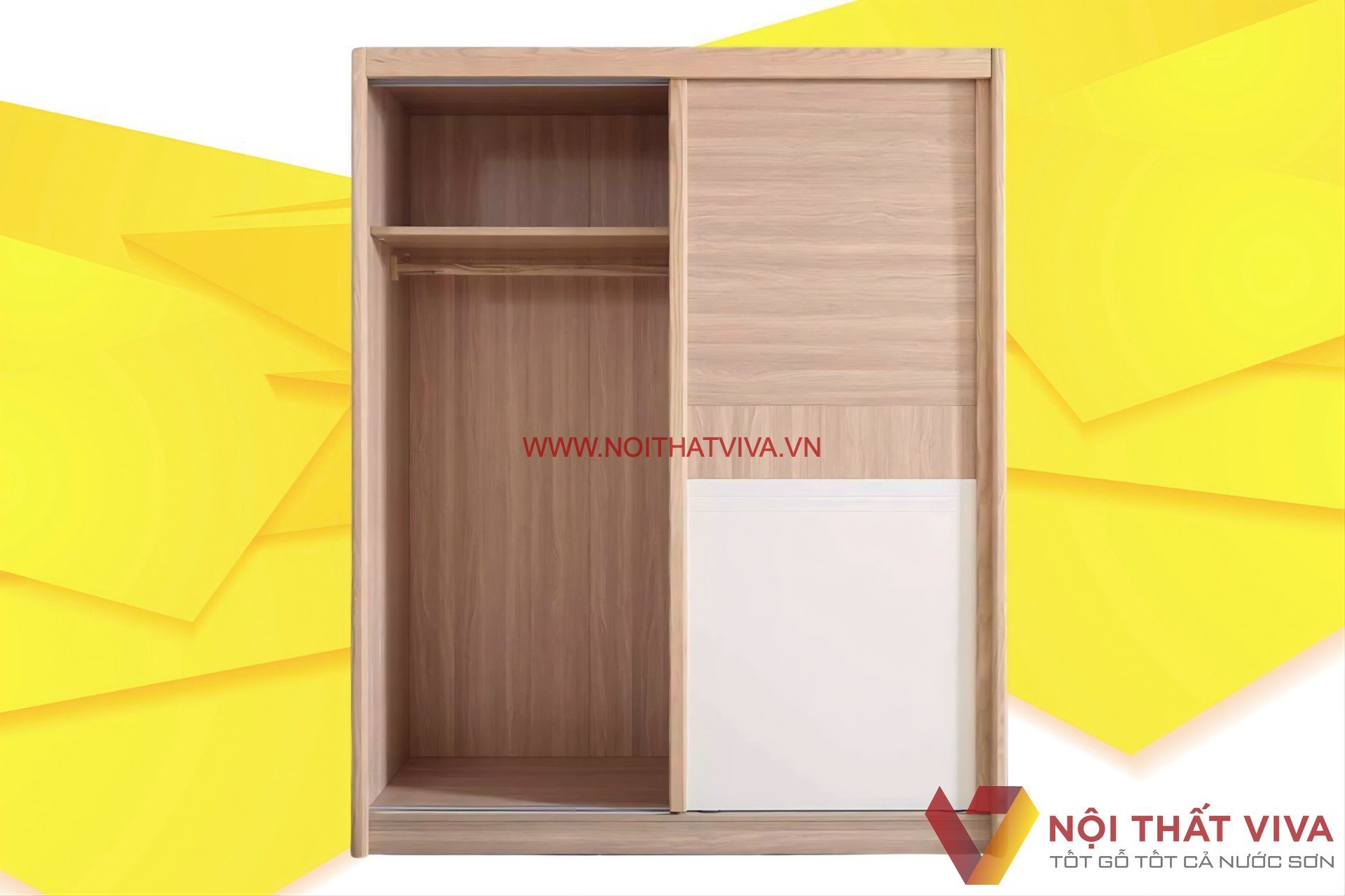 Tủ Cánh Lùa Gỗ Sồi Tự Nhiên Thiết Kế Hiện Đại Tinh Tế Đẹp