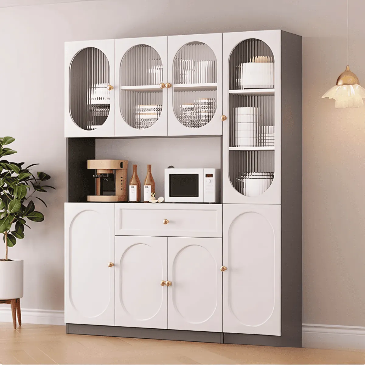 Tủ Đựng Chén Bát Gỗ Công Nghiệp Kiểu Dáng Sang Trọng Đẹp Giá Rẻ