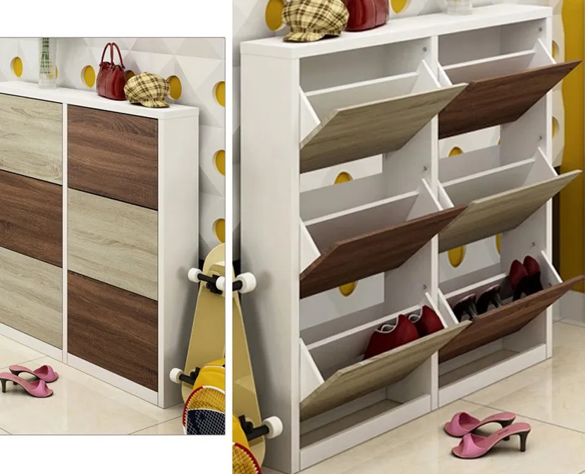 Mẫu Tủ Giày Dép Hiện Đại Gỗ MDF Phủ Melamine 6 Ngăn Chứa Đẹp Giá Rẻ