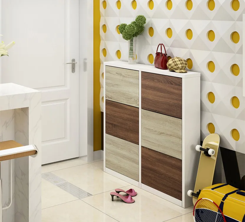 Mẫu Tủ Giày Dép Hiện Đại Gỗ MDF Phủ Melamine 6 Ngăn Chứa Đẹp Giá Rẻ