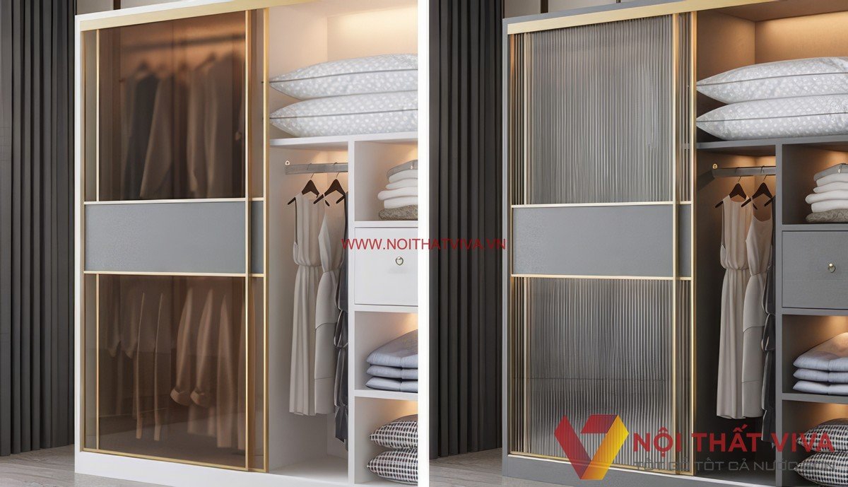 Tủ Quần Áo Cánh Kính Lùa Gỗ Mdf Đẹp Hiện Đại Giá Tốt