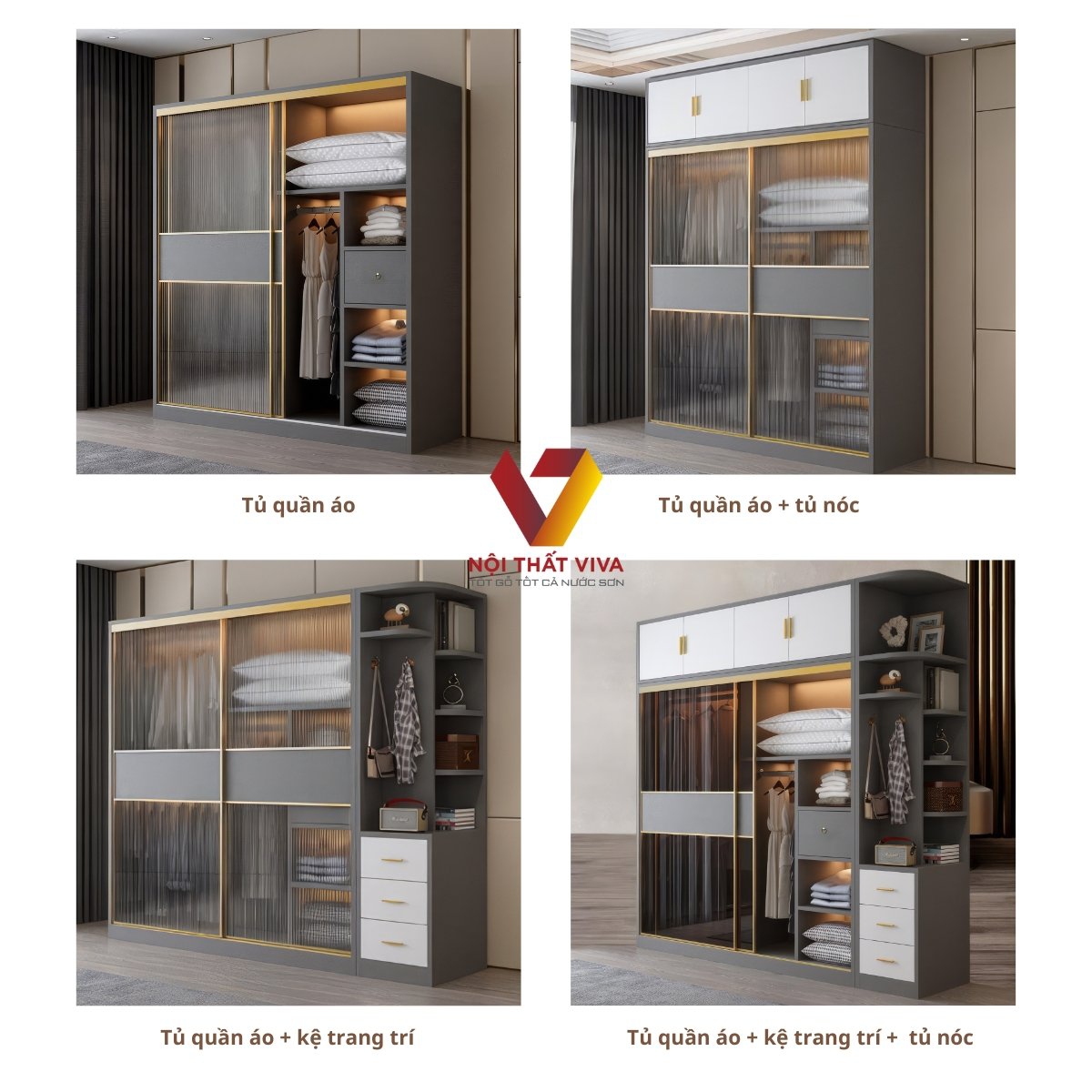 Tủ Quần Áo Cánh Kính Lùa Gỗ Mdf Đẹp Hiện Đại Giá Tốt