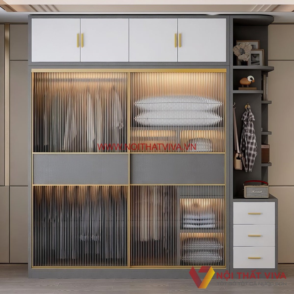 Tủ Quần Áo Cánh Kính Lùa Gỗ Mdf Đẹp Hiện Đại Giá Tốt