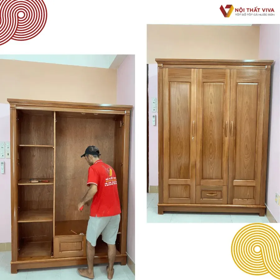 Tủ Quần Áo Gỗ Sồi