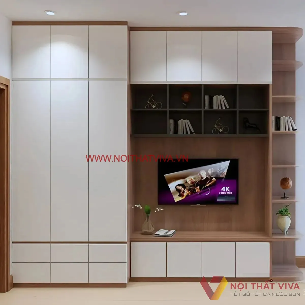 Tủ Quần Áo Kết Hợp Kệ Tivi