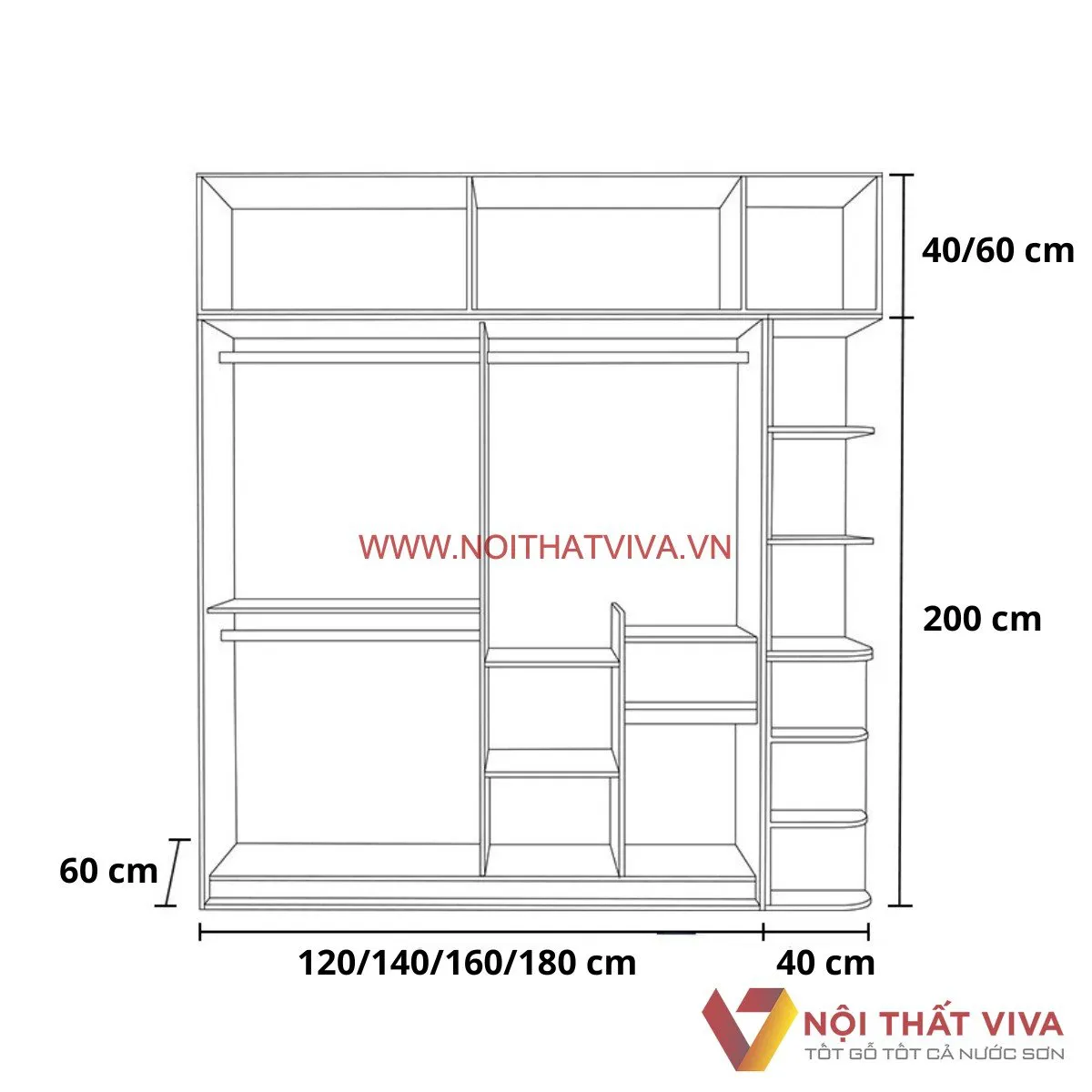 Tủ Quần Áo Sang Trọng Thiết Kế Sát Trần Cửa Lùa Gỗ Tự Nhiên Hiện Đại