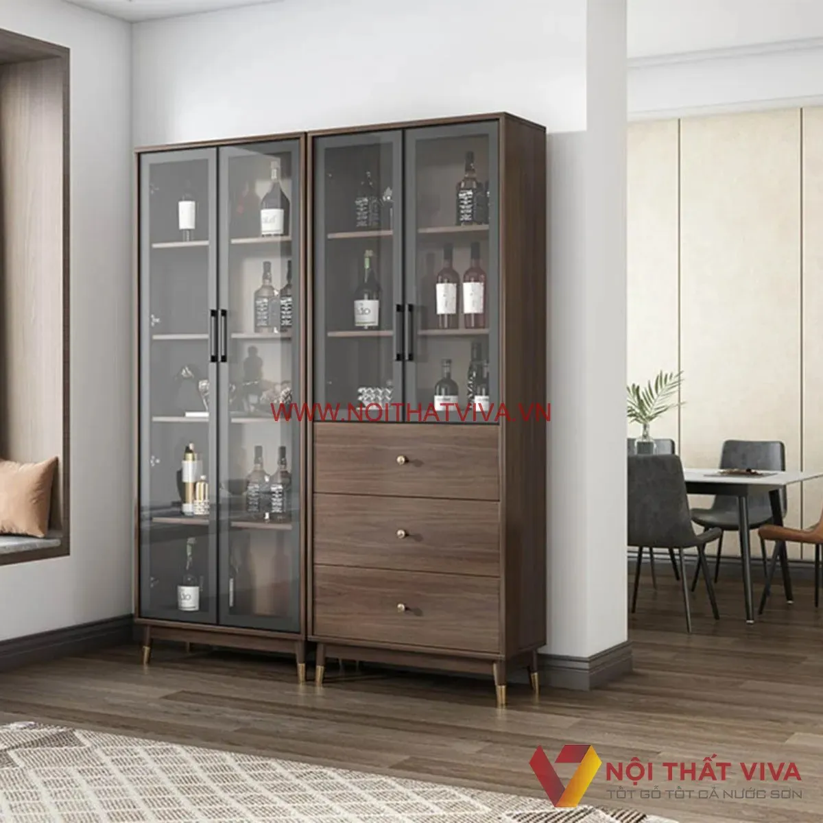 Tủ Rượu Gỗ C&ocirc;ng Nghiệp