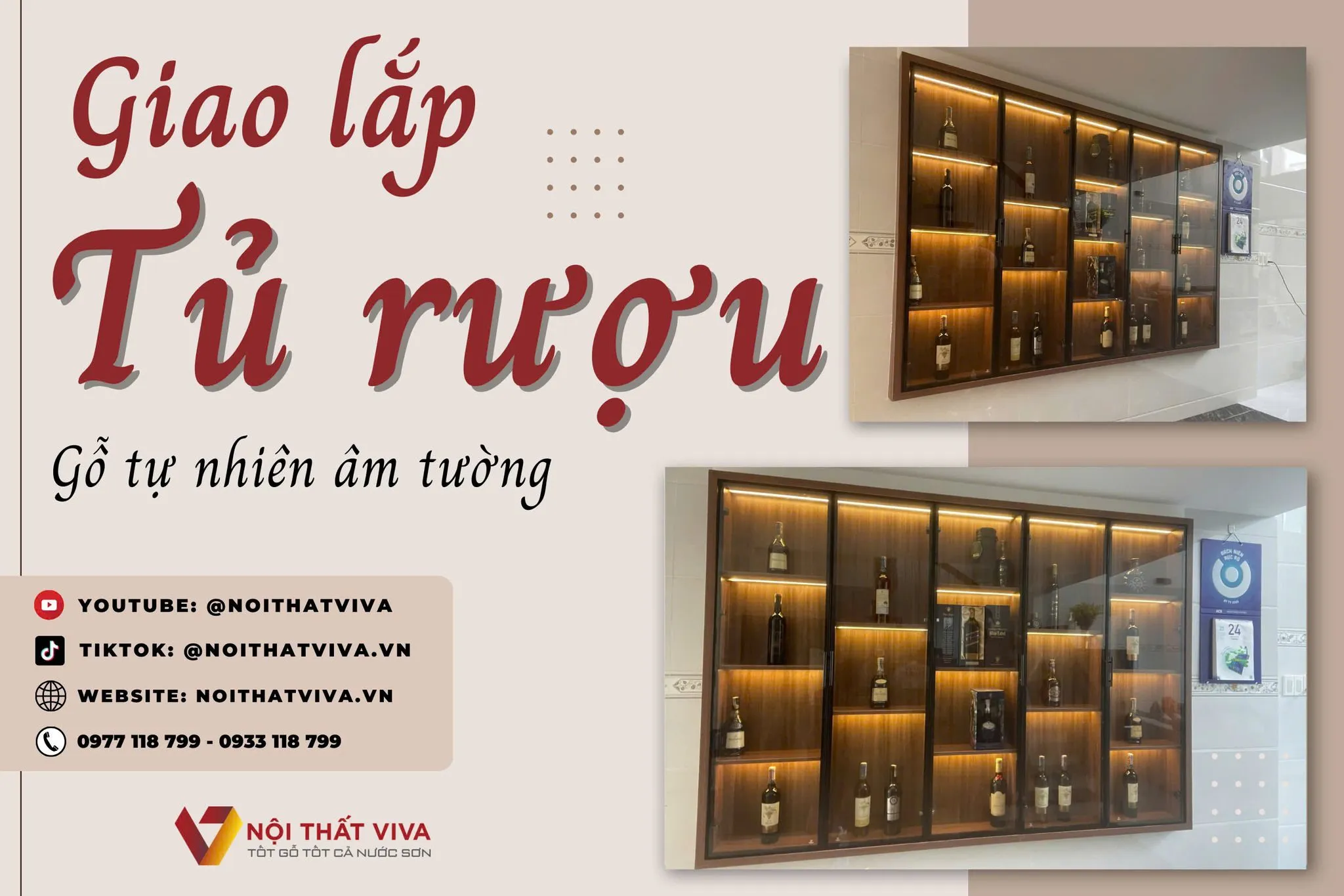Tủ Rượu Gỗ Tự Nhi&ecirc;n Đẹp Gi&aacute; Tốt