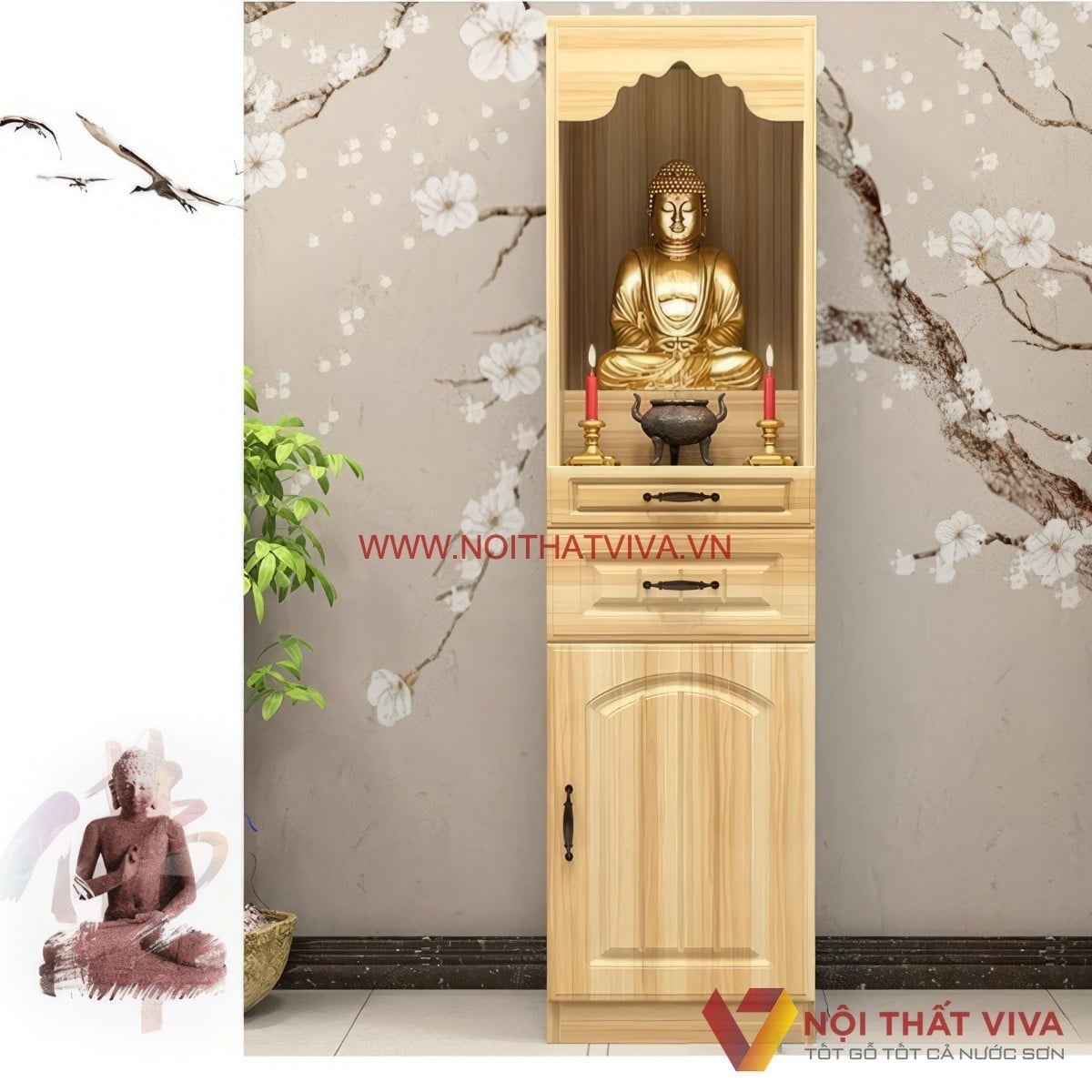 K&iacute;ch thước b&agrave;n thờ, tủ thờ chung cư nhỏ