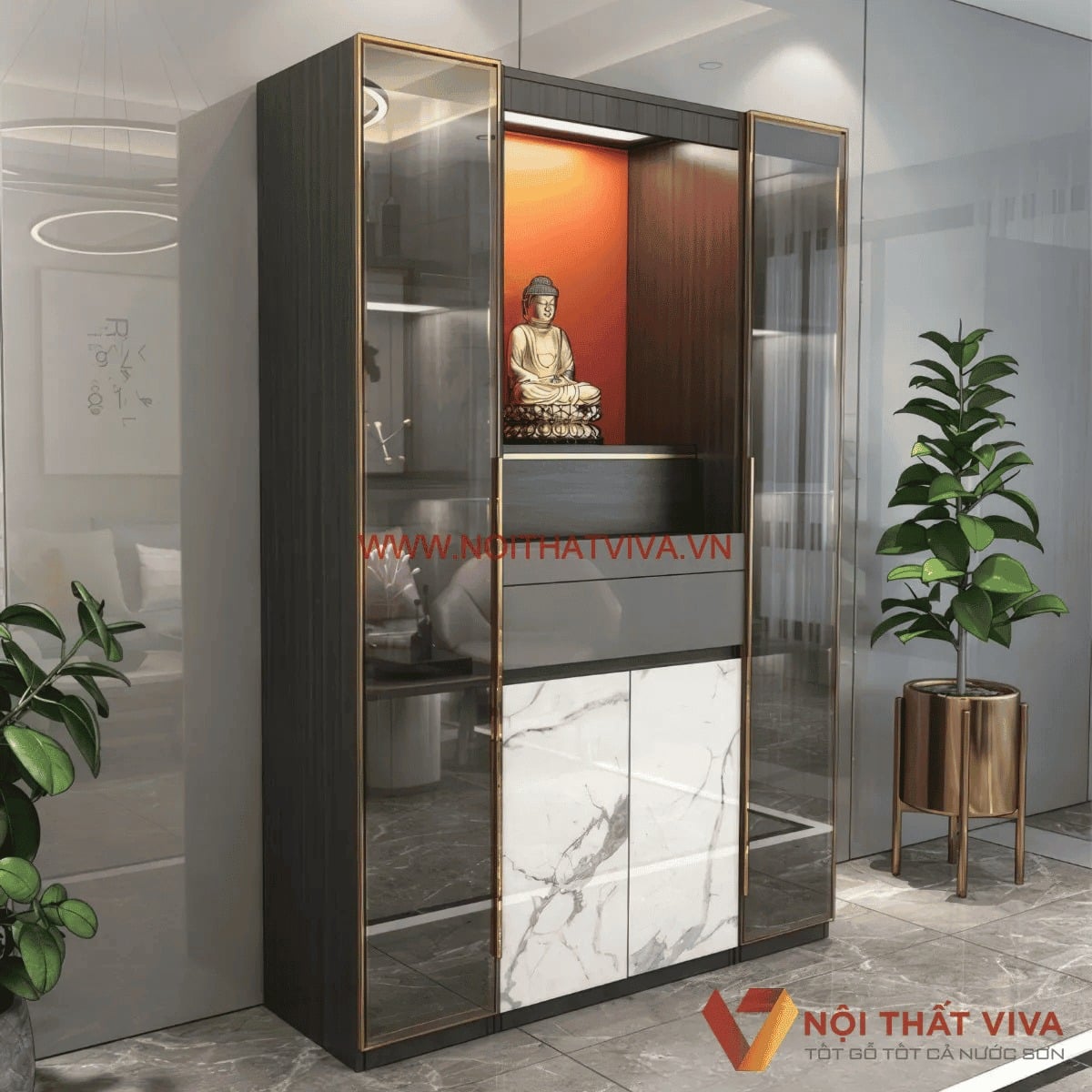 K&iacute;ch thước tủ thờ cho căn hộ chung cư cao cấp lớn