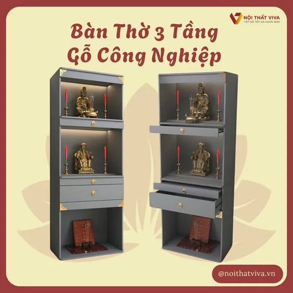 Tủ Thờ Gỗ Công Nghiệp