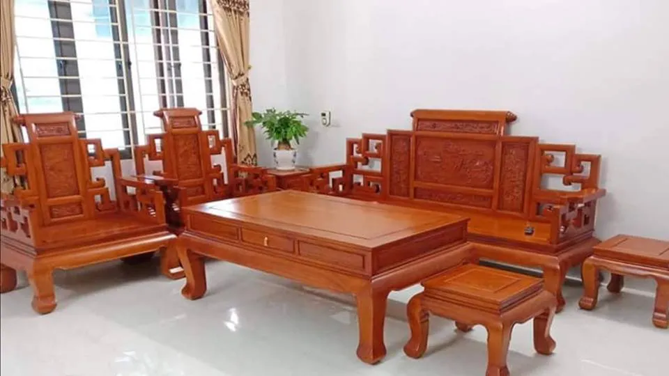 Xu hướng lựa chọn bàn ghế phòng khách gỗ hương đá được ưa chuộng nhất hiện nay 
