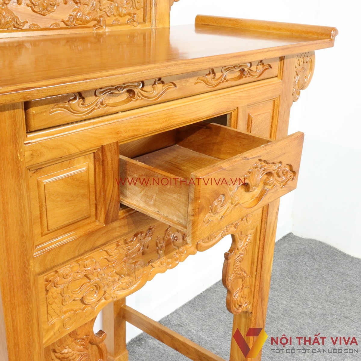 Top 4 mẫu tủ thờ gỗ gõ đỏ đáng mua nhất, chuẩn gỗ tự nhiên 100%