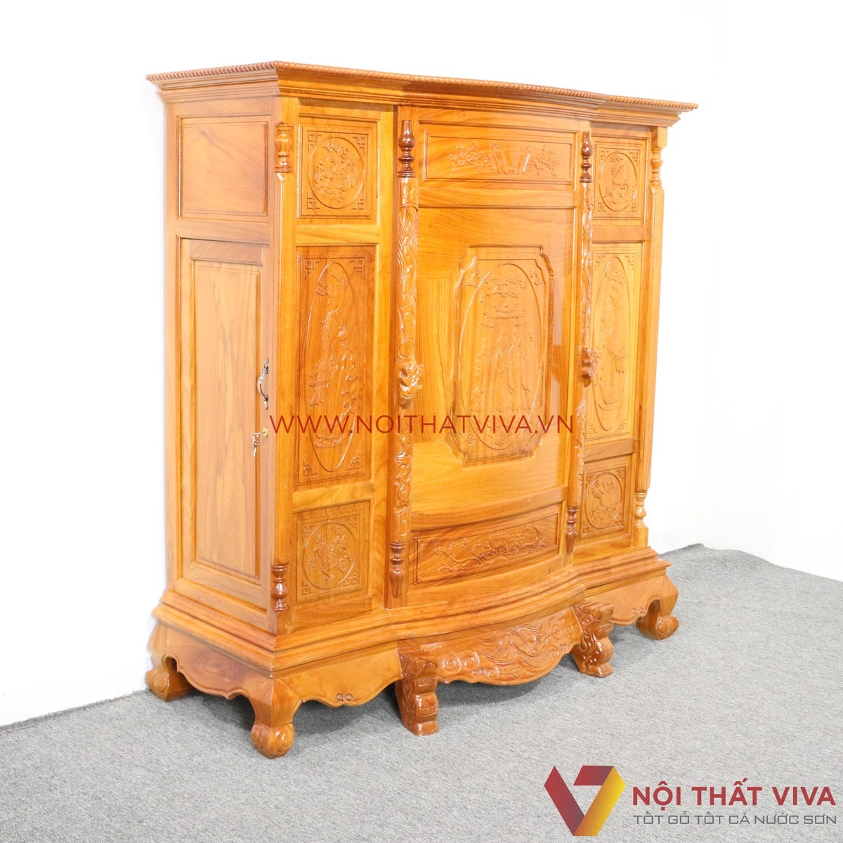 Top 4 mẫu tủ thờ gỗ gõ đỏ đáng mua nhất, chuẩn gỗ tự nhiên 100%