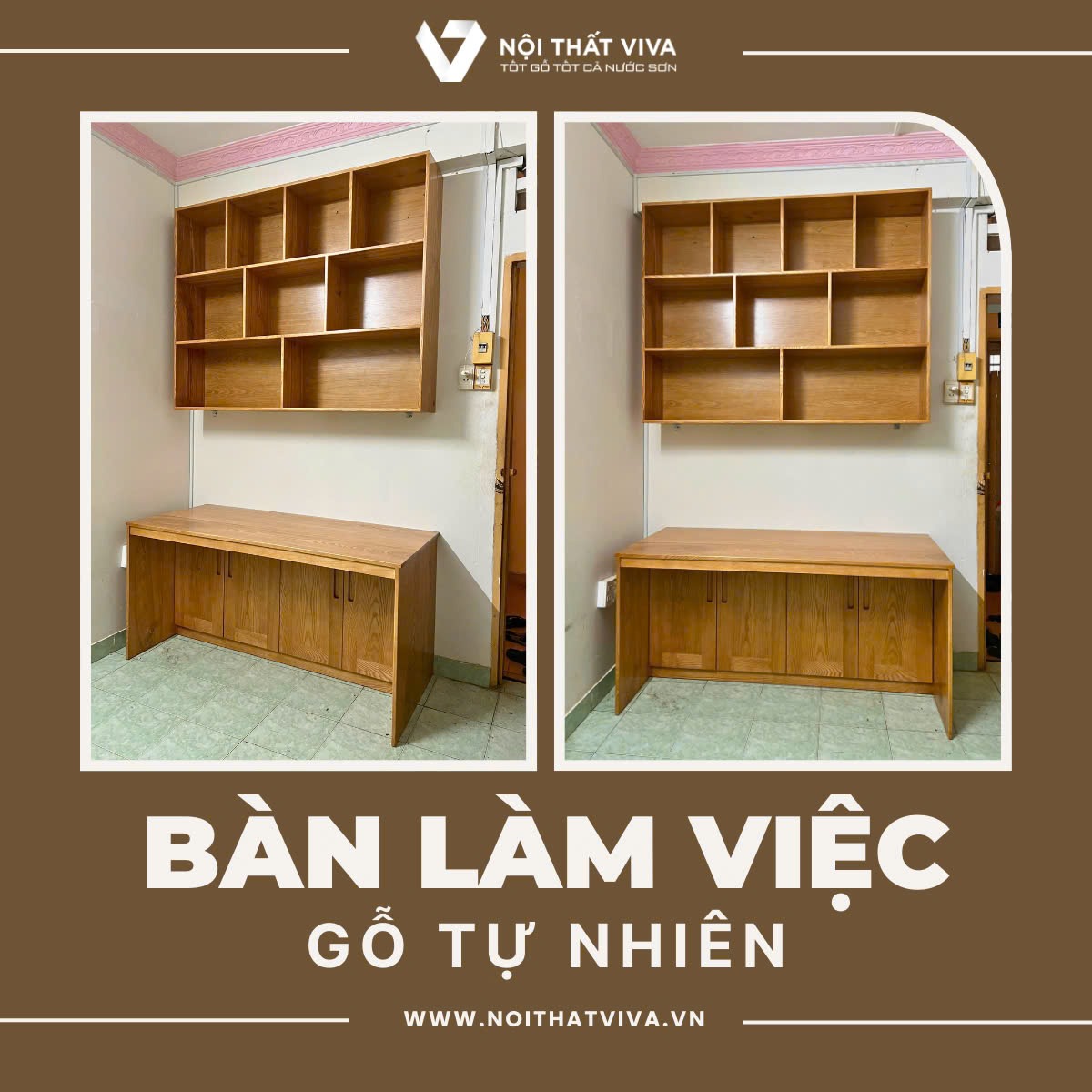 Tổng hợp các mẫu bàn gỗ làm việc tại nhà đẹp, tiện lợi, giá tốt nhất 