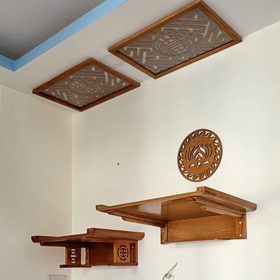 Tổng hợp mẫu b&agrave;n thờ 2 tầng treo tường đẹp trang nghi&ecirc;m cho nh&agrave; nhỏ