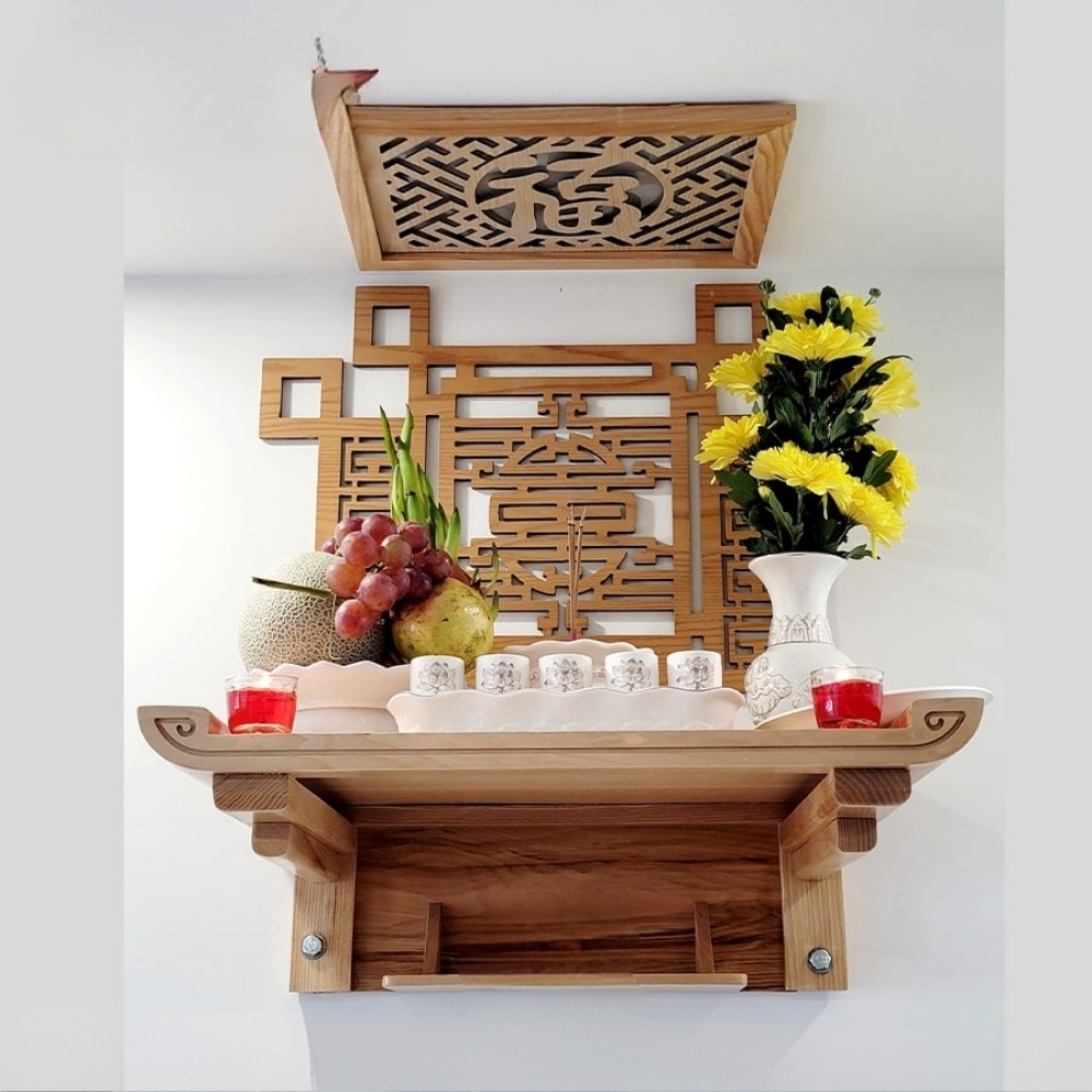 Tổng hợp mẫu b&agrave;n thờ 2 tầng treo tường đẹp trang nghi&ecirc;m cho nh&agrave; nhỏ