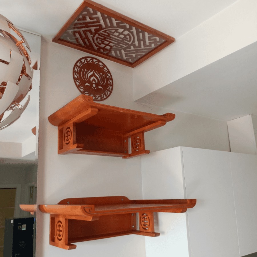 Tổng hợp mẫu b&agrave;n thờ 2 tầng treo tường đẹp trang nghi&ecirc;m cho nh&agrave; nhỏ