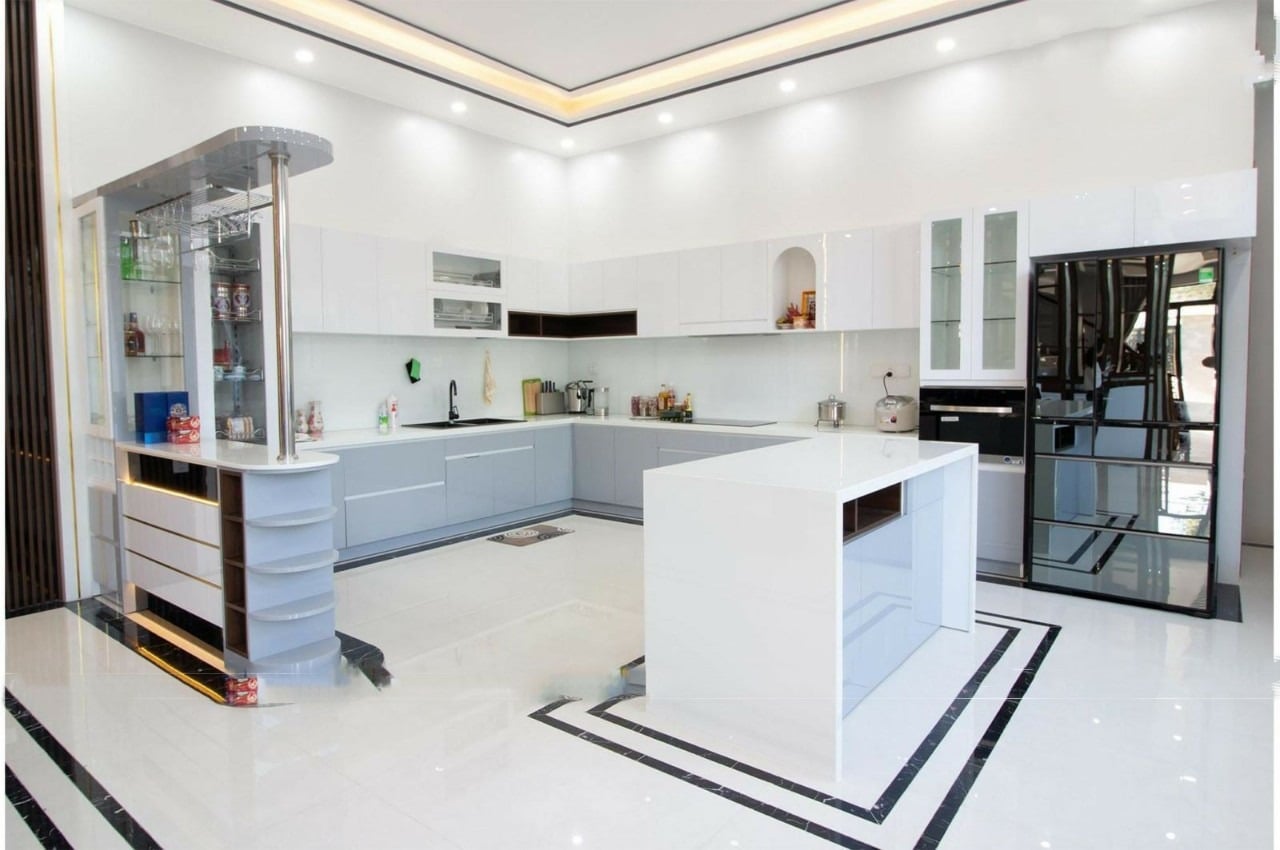 Tổng hợp mẫu tủ bếp c&oacute; quầy bar đẹp, hiện đại, ấn tượng nhất 2026