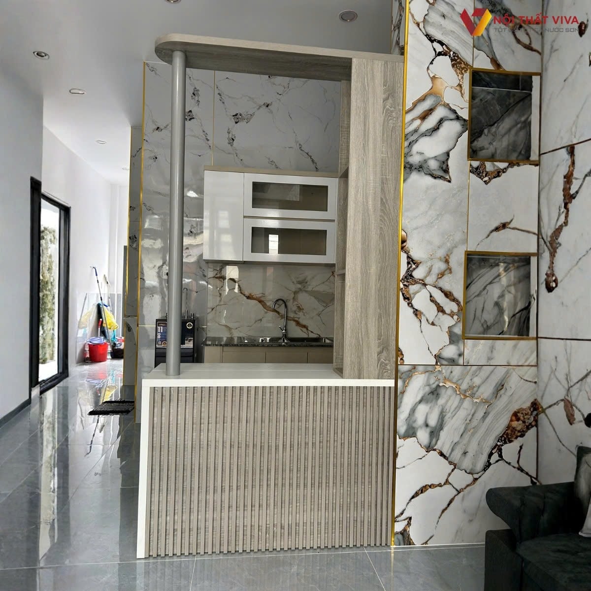 Tổng hợp mẫu tủ bếp c&oacute; quầy bar đẹp, hiện đại, ấn tượng nhất 2026